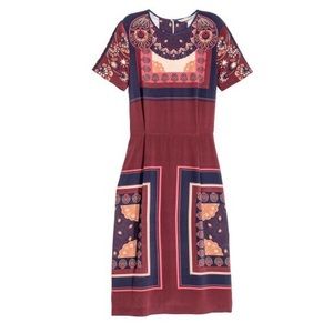 H&M Burgundy printed dress